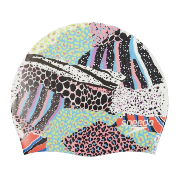 Шапочка для плавания Speedo Digital Printed (белый/черный/зеленый)